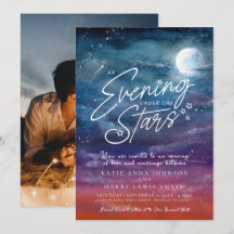 Sob as estrelas, fotografia de casamento da noite 