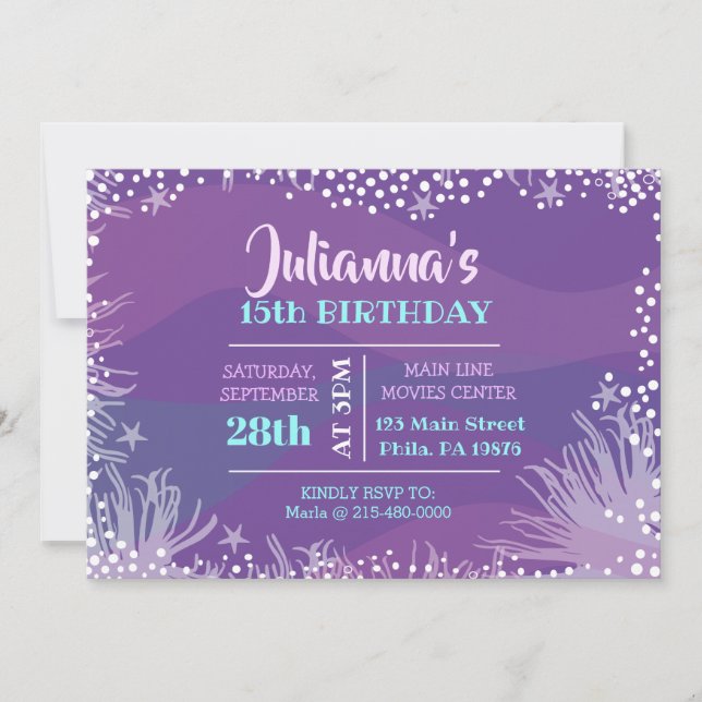 Convites SOB O Aniversário da Piscina marítima (Frente)