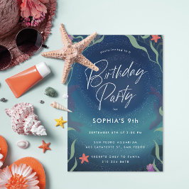 Convites Sob o Aniversário de criança do oceano
