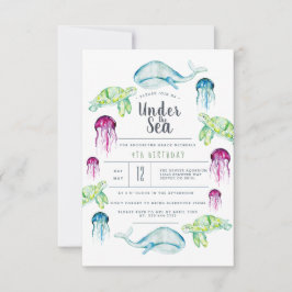 Convites Sob o Aniversário do Mar | Oceano — Aquarela