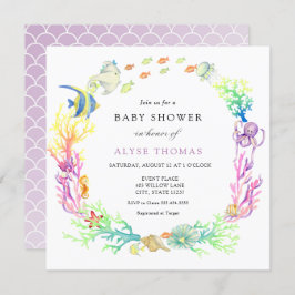 Convites Sob o Chá de fraldas do mar