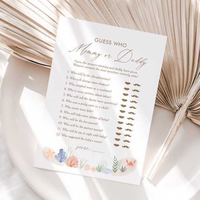 Convites Sob o Chá de fraldas do mar, adivinha quem Mamãe o (Criador carregado)