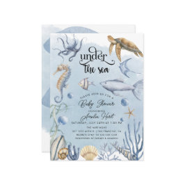 Convites Sob o Chá de fraldas do Mar de Cute