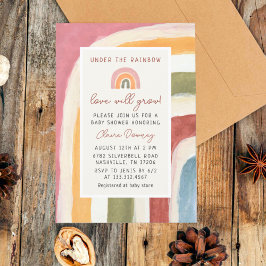 Convites Sob o Chá de fraldas Rainbow Boho