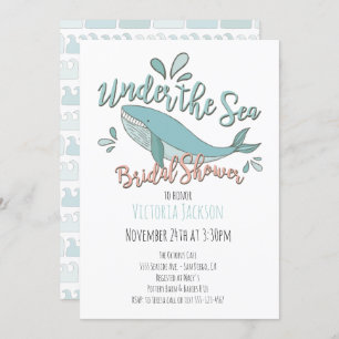 Convites Sob o Chá de panela de baleias