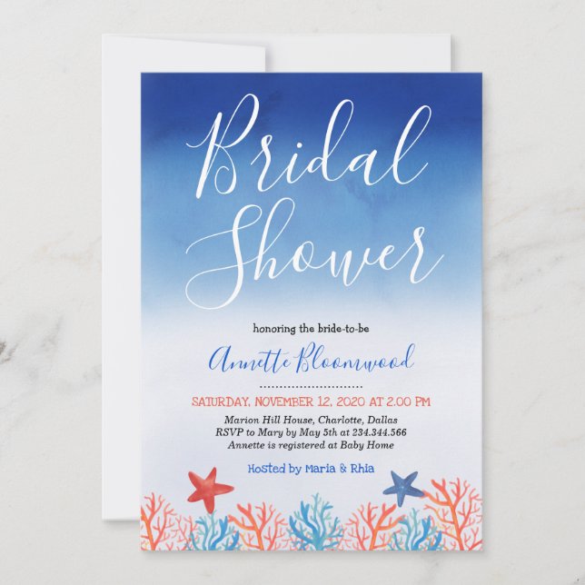 Convites Sob O Chá de panela Do Mar (Frente)