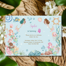 Sob o mar aniversário de criança de Sereias