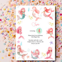 Sob o mar aniversário de criança de Sereias