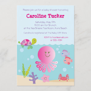 Convites Sob o Mar Bebê-Chuveiro
