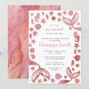 Convites Sob o Mar Chá de fraldas de Sereia