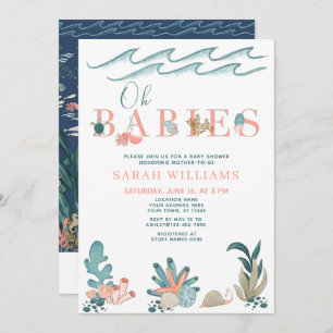 Convites Sob o Mar Código QR Multiplique Oh Babies Chá