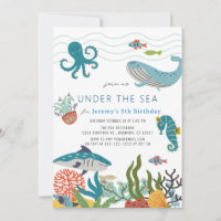 Sob o Mar Criaturas Marinhas Aniversário