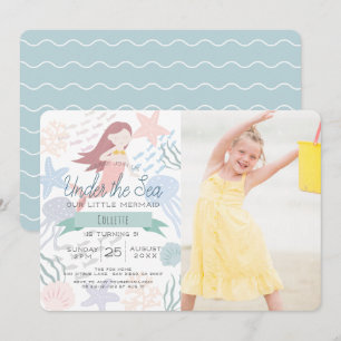 Convites Sob o Mar de Mermaid Sea Foto Green