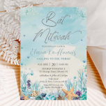 Convites Sob o Mar de Prateleiras de Corais Bat Mitzvah<br><div class="desc">Personalize este encantador convite de Bat Mitzvah no mar com sua própria redação fácil e rápida, basta pressionar o botão Editar Usando a Ferramenta de Design para reorganizar e formatar o estilo e a colocação do texto. Também disponível em formato digital de download instantâneo. No menu suspenso Choose Your Format...</div>