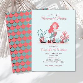 Convites Sob o Mar de Sereia Príncipes Aniversário