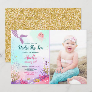 Convites Sob o Mar de Sereia, Púrpura de Aniversário