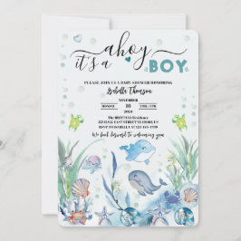 Convites sob o mar é um chá de fraldas-menino