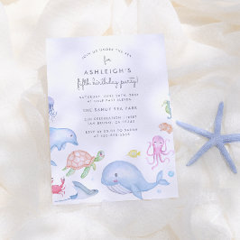 Convites Sob O Mar | Festa de aniversário Náutica Cute