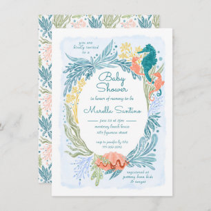 Convites Sob o Mar Ondas do Oceano Marinho Gêmeas do Cavalo