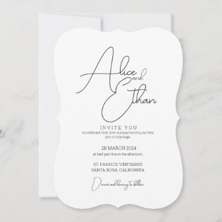 Convites Sober and Elegant Wedding invitation