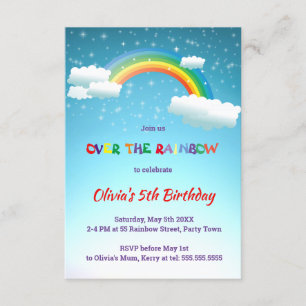 Convites Sobre a festa de aniversário do arco-íris
