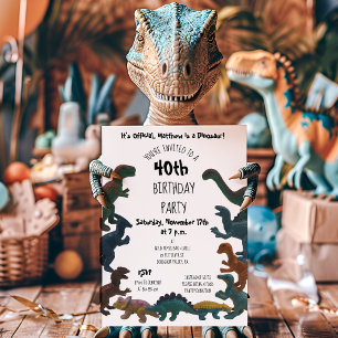 Convites Sobre a Festa de aniversário dos Dinossauros do H