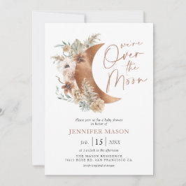 Convites Sobre a Lua Boho Chá de fraldas Neutro