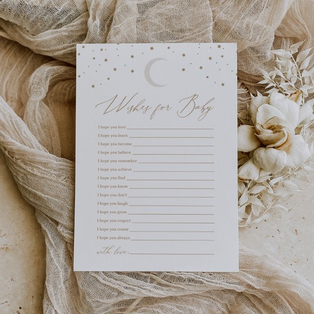 Convites Sobre a Lua Chá de fraldas Neutro Deseja Bebê (Criador carregado)