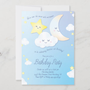 Convites Sobre a Lua e a Festa de aniversário das Estrelas