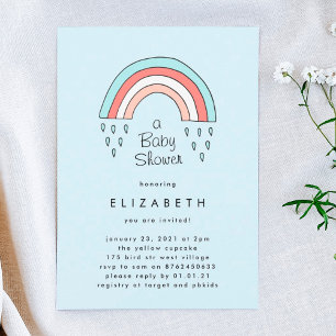 Convites Sobre o Chá de fraldas azul do Rainbow Boy