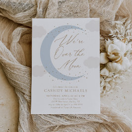 Convites Sobre o Chá de fraldas da Lua Azul