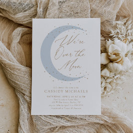 Convites Sobre o Chá de fraldas da Lua Azul