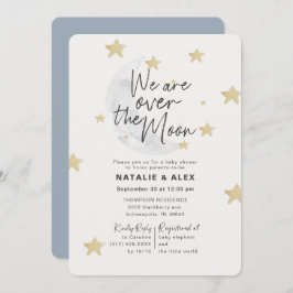 Convites Sobre O Chá de fraldas Da Lua E Estrelas