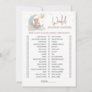 Convites Sobre o Chá de fraldas da Lua Mamãe a Preferencial