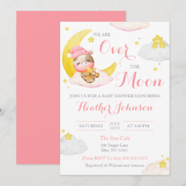 Convites Sobre O Chá de fraldas Da Vaca Moon Girl