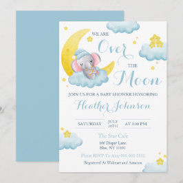 Convites Sobre O Chá de fraldas Elefante Da Lua