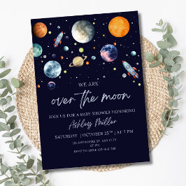 Convites Sobre O Chá de fraldas Moon Boy Conite, Galáxia Es