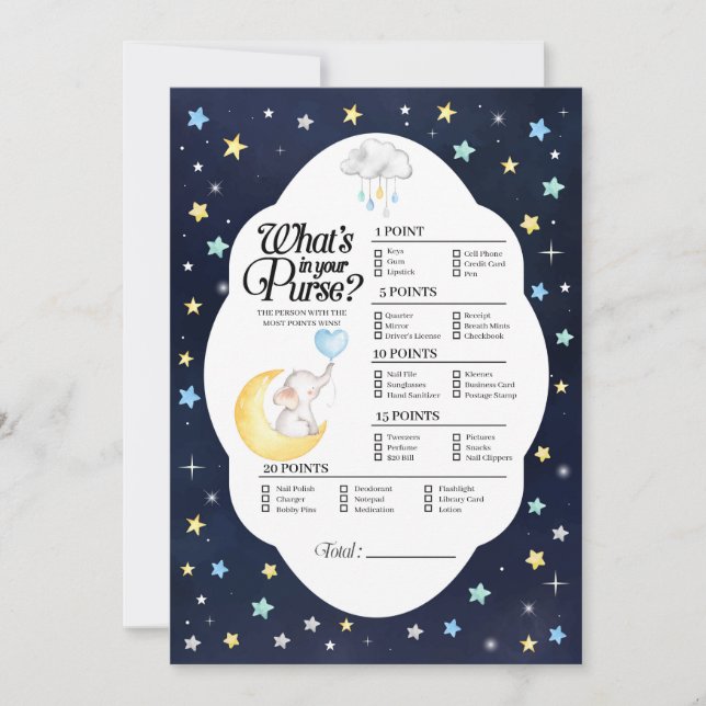 Convites Sobre o Elefante da Lua O que há no seu jogo de bo (Frente)