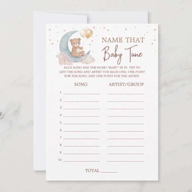 Convites Sobre o nome do Chá de fraldas da Lua que aquele c (Frente)