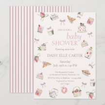 Sobremesa Doce de Morango Chuveiro de Bebê Aquarel