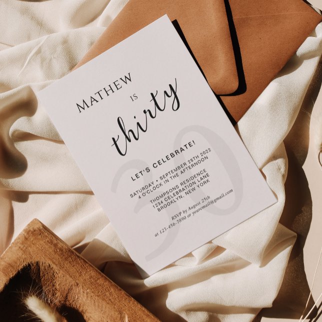 Convites Sobreposição da Idade Negra Minimalista Script Adu (Criador carregado)