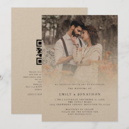 Convites Sobreposição de Foto com Código QR em Letra de For