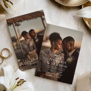 Convites Sobreposição de Foto de Casamento Moderna e Elegan
