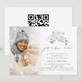 Convites Sobreposição de Foto Floral Branco Junte-se a Nós 