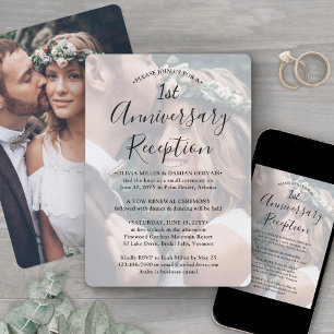 Convites Sobreposição de foto para recepção de casamento do