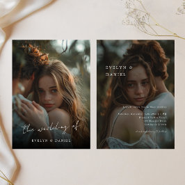 Convites Sobreposição de Fotografias de Casamento Moderno E