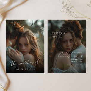 Convites Sobreposição de Fotografias de Casamento Moderno E