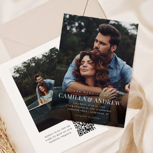 Convites Sobreposição de Fotografias Simples Código QR Casa