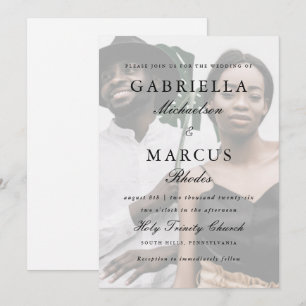 Convites Sobreposição de Fotos Moderna e Casamento Simple