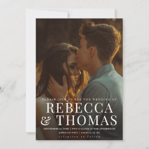 Convites Sobreposição de Tipo Moderno Foto Casamento